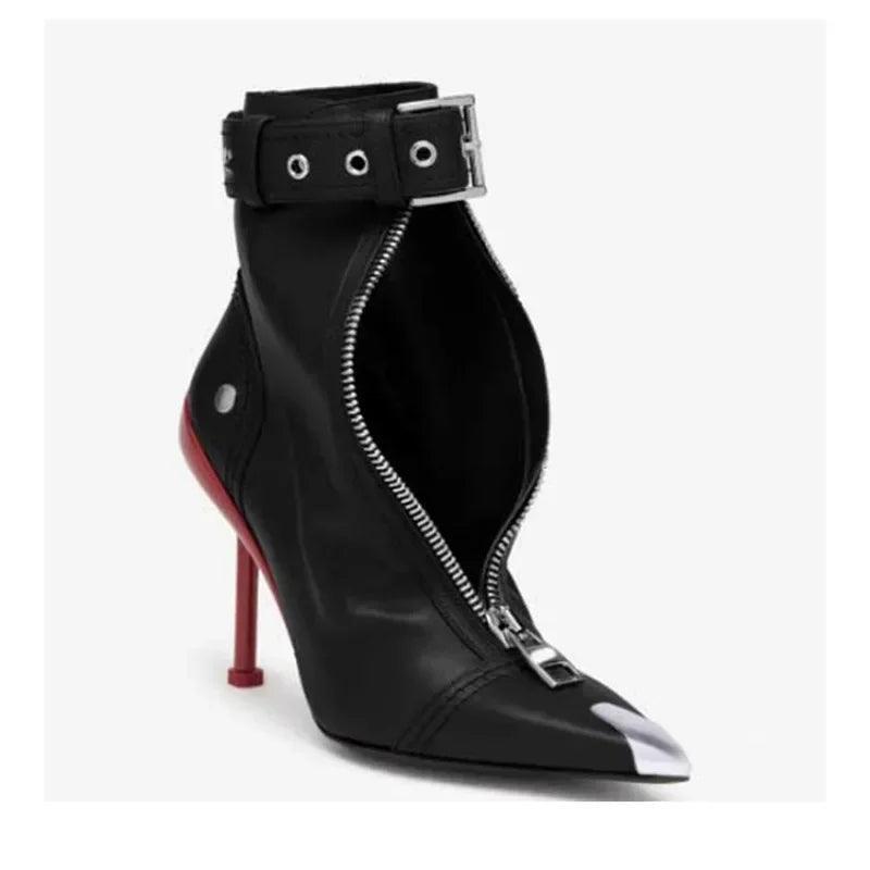 Stylish Short Boots Autumn Winter New Red High Heels Ankle Boots Carauana Store