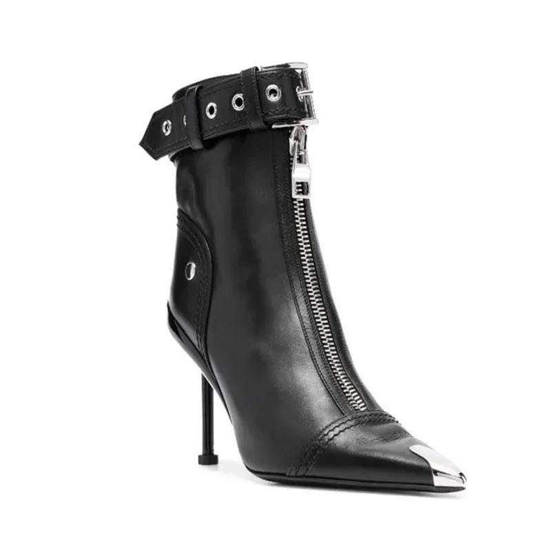 Stylish Short Boots Autumn Winter New Red High Heels Ankle Boots Carauana Store