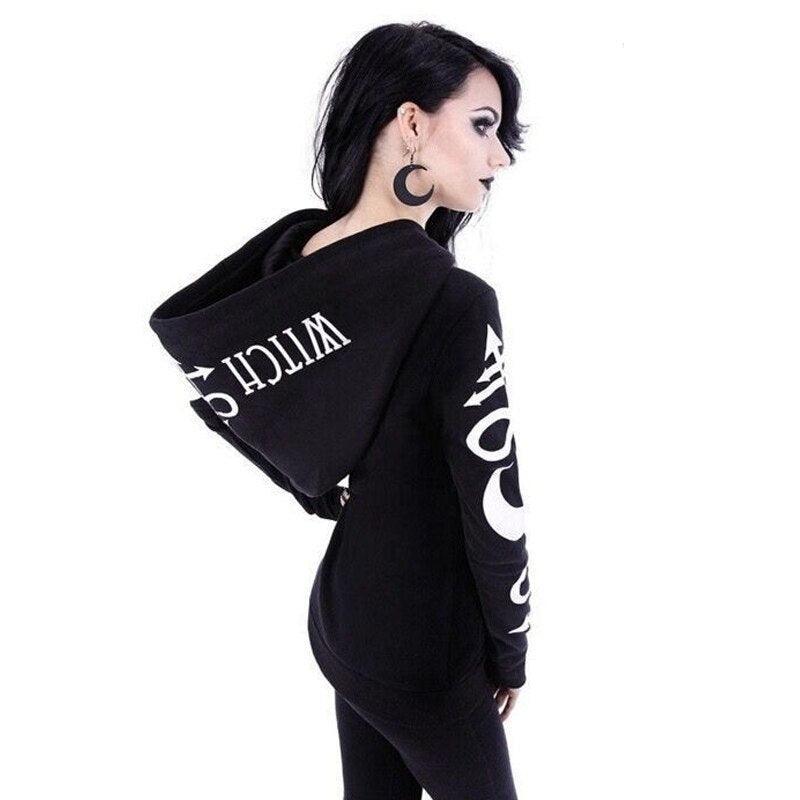 Women Hoodies Gothic Moon Letters Carauana Store
