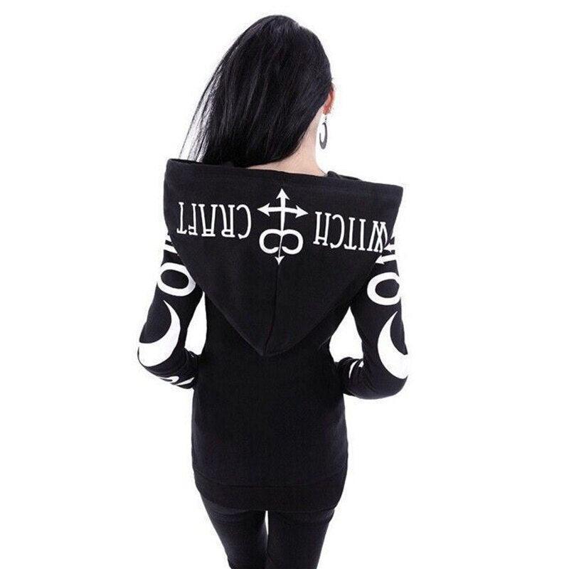 Women Hoodies Gothic Moon Letters Carauana Store