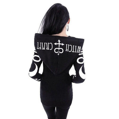 Women Hoodies Gothic Moon Letters Carauana Store