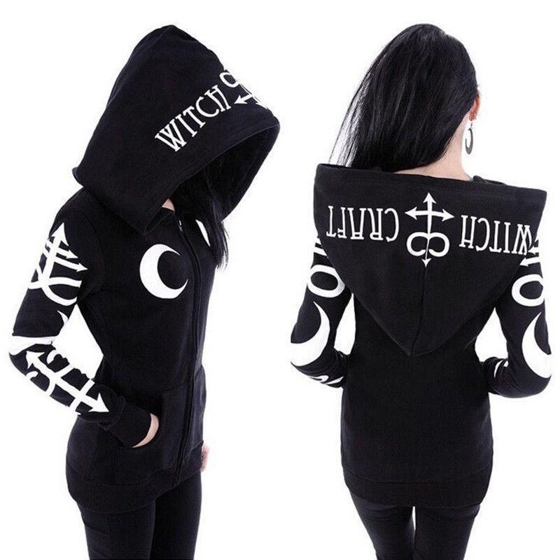 Women Hoodies Gothic Moon Letters Carauana Store