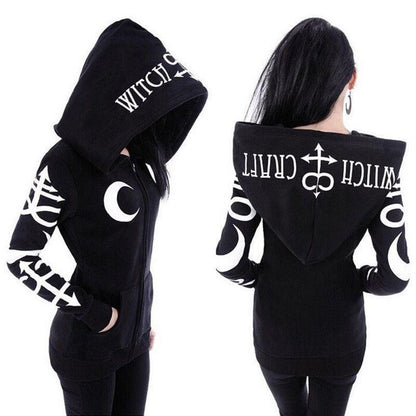 Women Hoodies Gothic Moon Letters Carauana Store