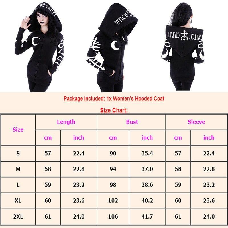 Women Hoodies Gothic Moon Letters Carauana Store