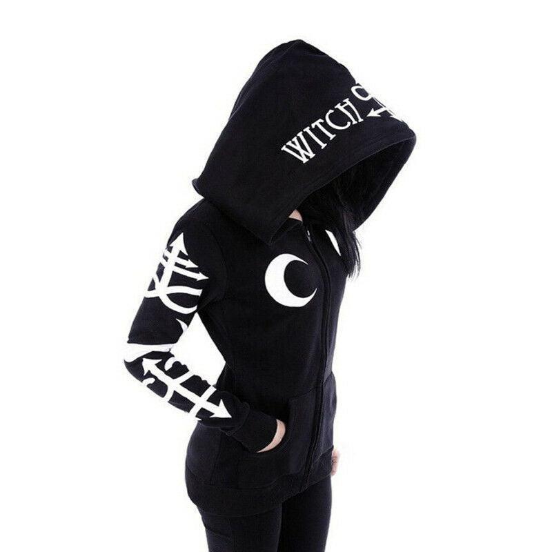 Women Hoodies Gothic Moon Letters Carauana Store