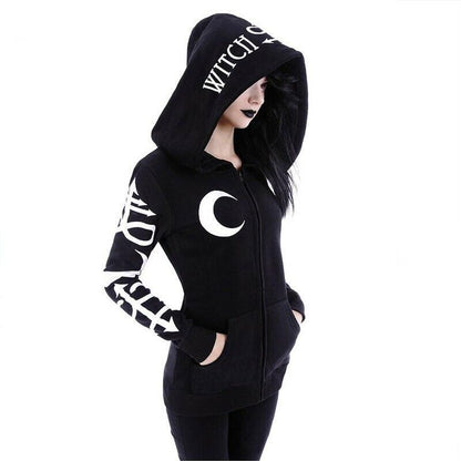 Women Hoodies Gothic Moon Letters Carauana Store