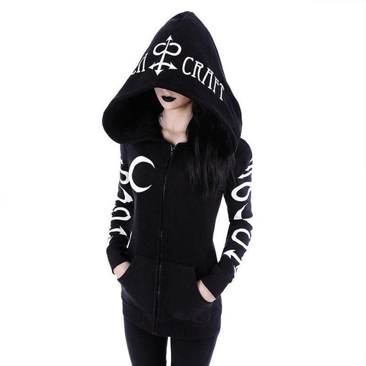 Women Hoodies Gothic Moon Letters Carauana Store