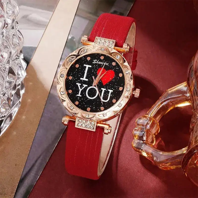 SHAARMS 5-Piece Women’s Watch Set – “I ♥️ You” CaRaUaNa Fashion