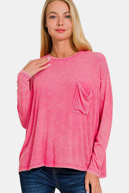 Zenana Round Neck Long Sleeve T-Shirt Carauana Store