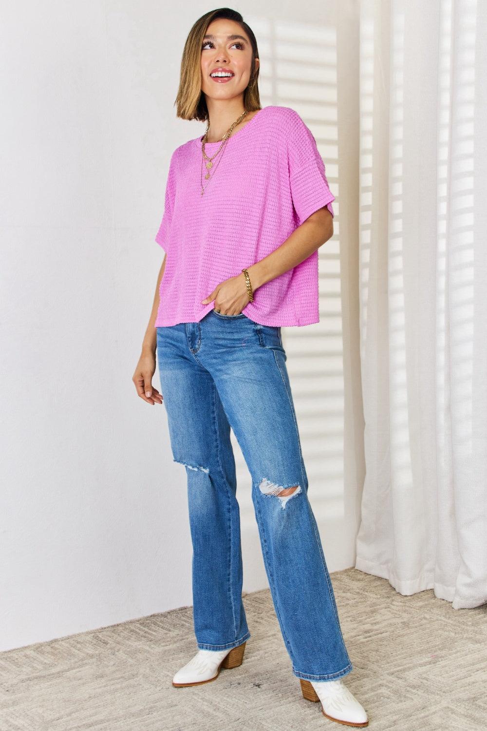 Zenana Full Size Round Neck Short Sleeve Top Carauana Store