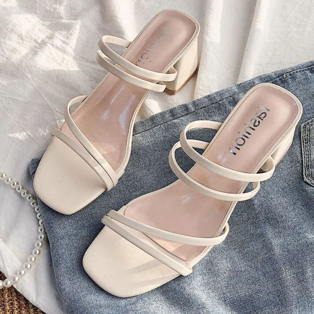 Open Toe Block Heels Sandals Carauana Store