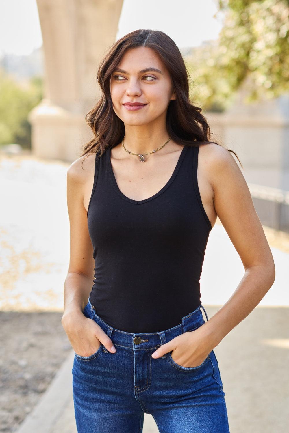 Zenana Racerback Tank Bodysuit Carauana Store