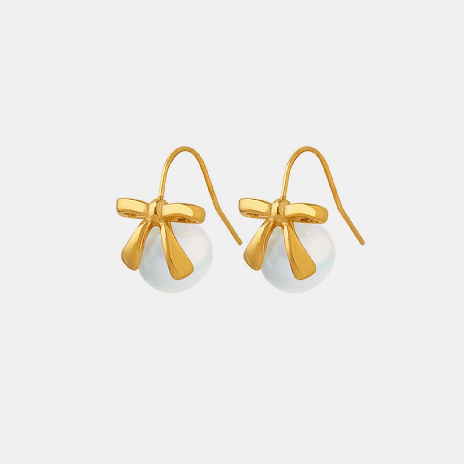 Titanium Steel Bow Drop Earrings Carauana Store