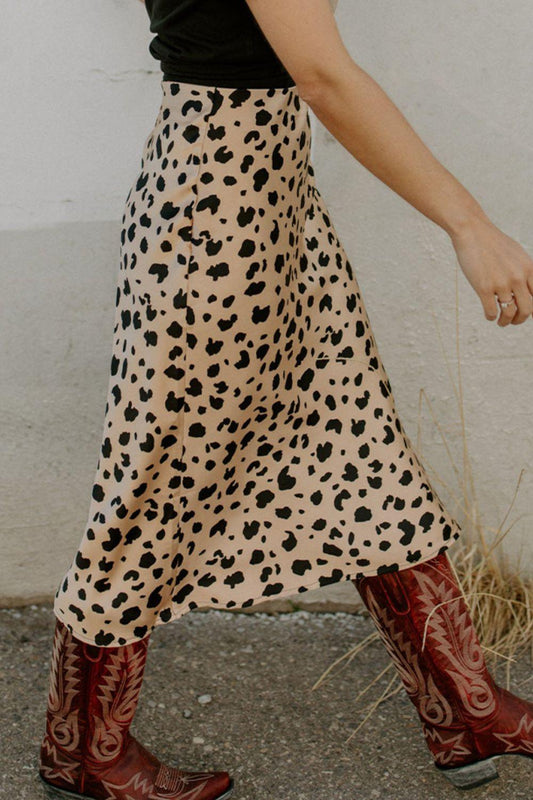 Slit Printed Midi Skirt Carauana Store