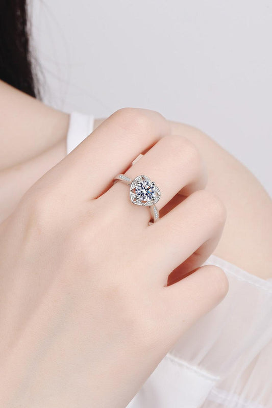 Moissanite Heart Ring Carauana Store