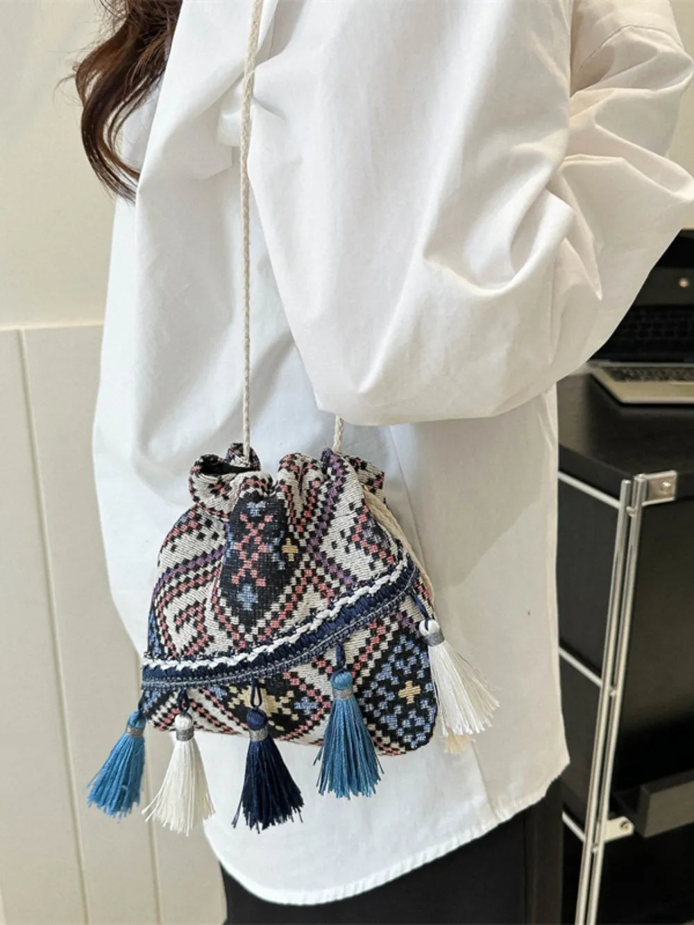Tassel Spaghetti Strap Shoulder Bag Carauana Store