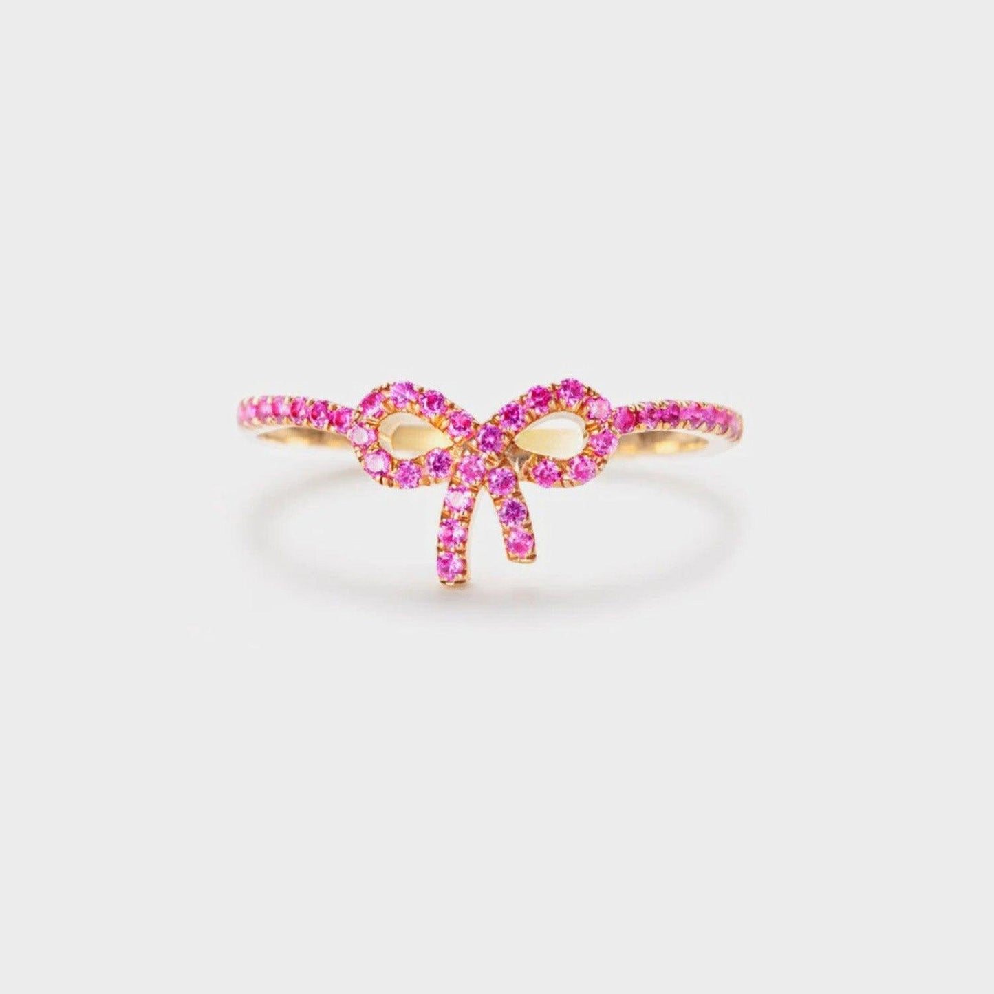 925 Sterling Silver Inlaid Zircon Bow Ring Carauana Store