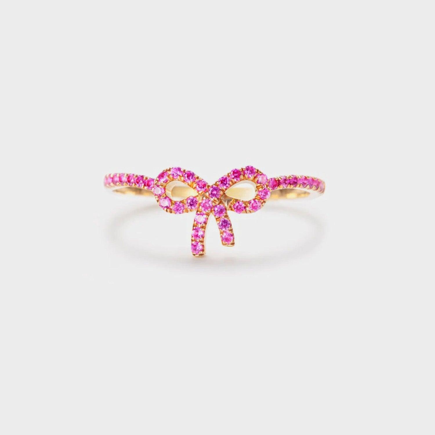 925 Sterling Silver Inlaid Zircon Bow Ring Carauana Store