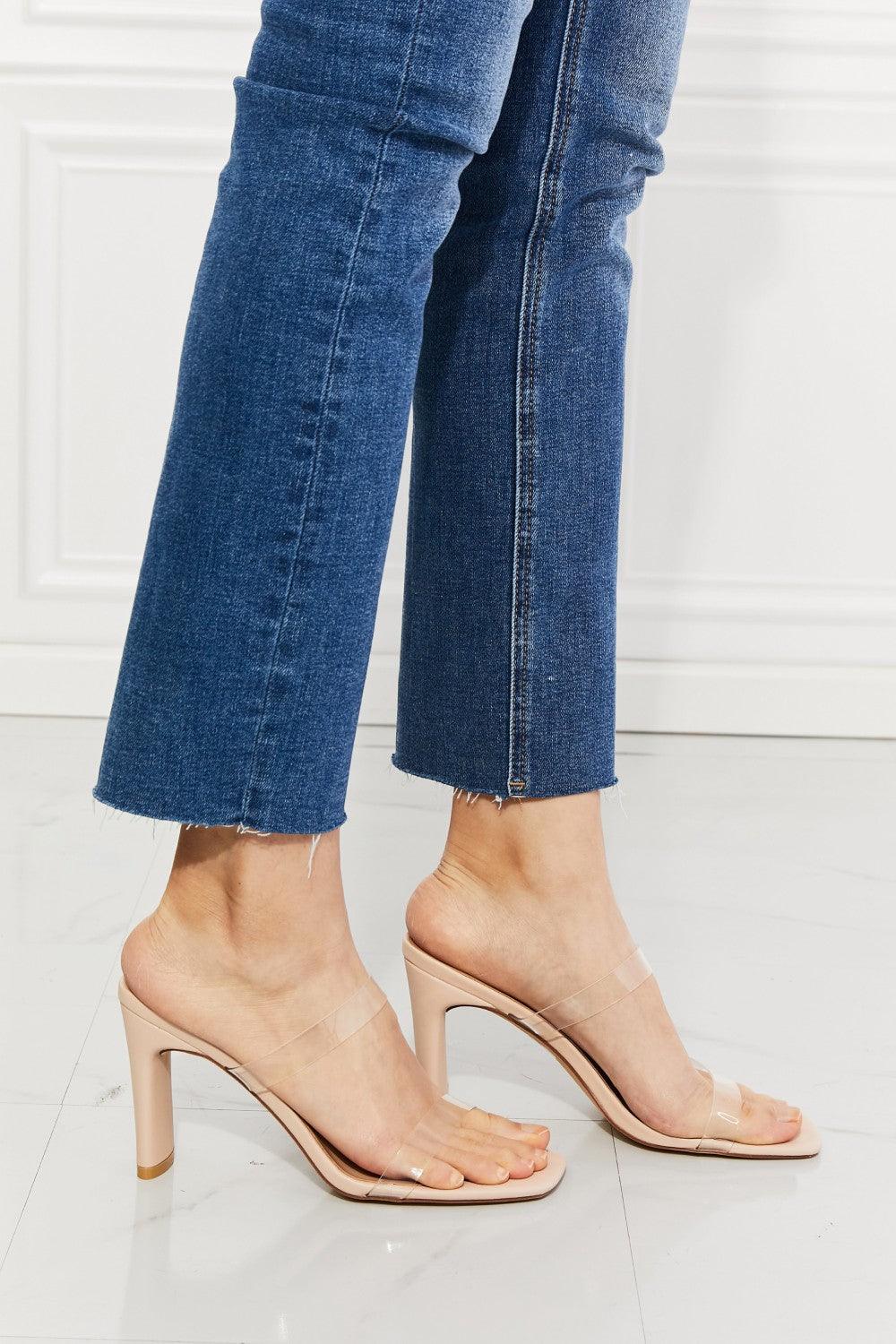 MMShoes Walking On Air Transparent Double Band Heeled Sandal Carauana Store