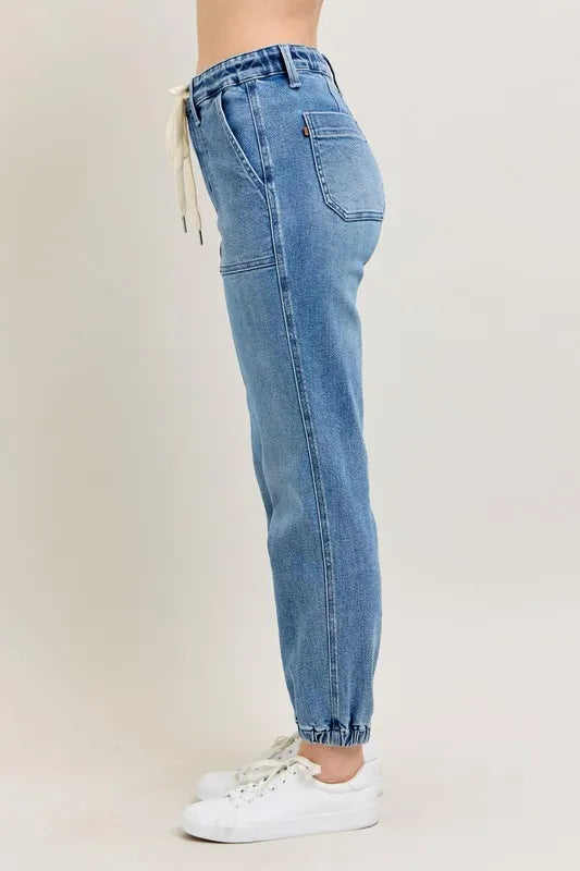 Judy Blue Full Size High Waist Denim Jogger Plus Size Carauana Store