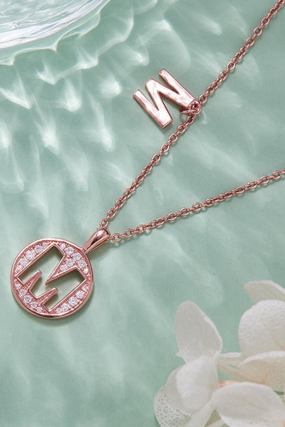 Adored Moissanite K to T Pendant Necklace CaRaUaNa Fashion