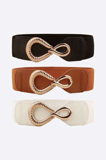 Ribbed Alloy Buckle Elastic Belt Carauana Store