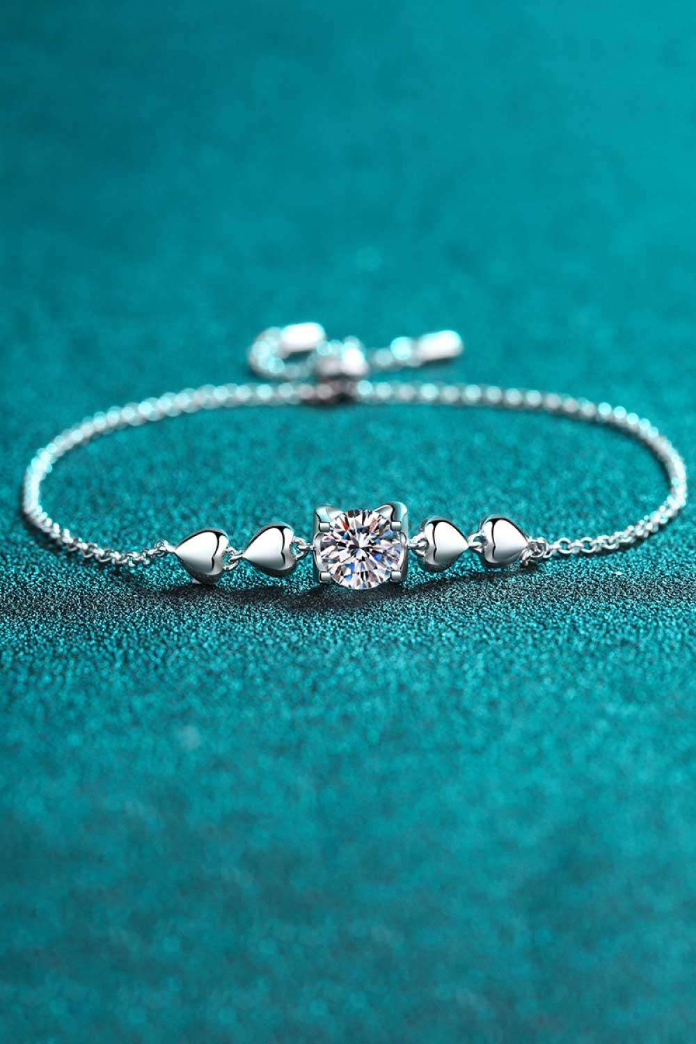 1 Carat Moissanite Heart Bracelet Carauana Store
