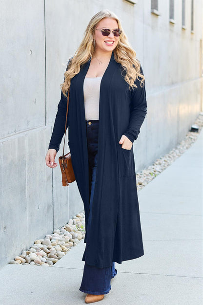 Basic Bae Full Size Open Front Long Sleeve Cover Up Carauana Store