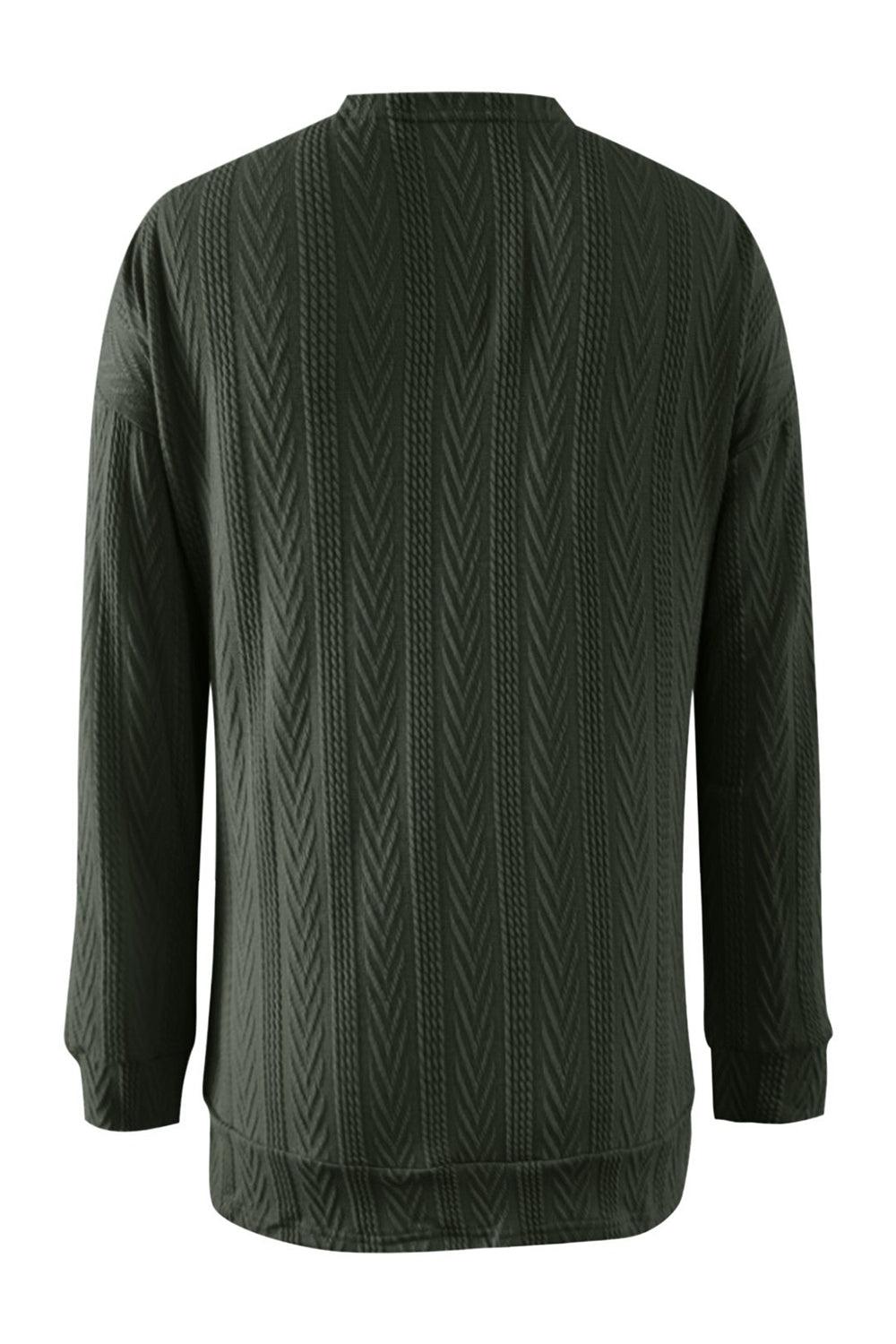 Full Size Textured Open Front Long Sleeve Cardigan Carauana Store