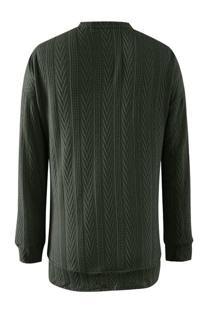 Full Size Textured Open Front Long Sleeve Cardigan Carauana Store