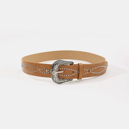 PU Leather Rhinestone Belt CaRaUaNa Fashion