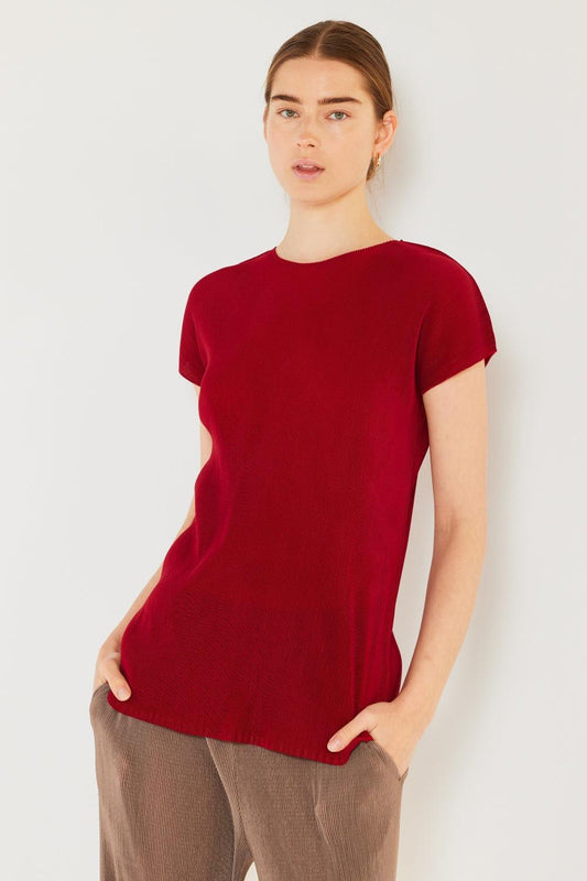Marina West Swim Rib Pleated Cap Sleeve Top Carauana Store