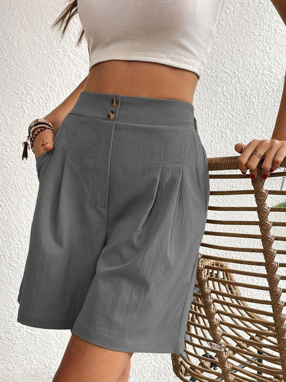High Waist Shorts with Pockets Carauana Store