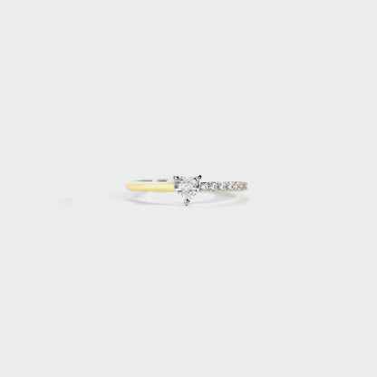 Heart Shape Inlaid Zircon Enamel Ring Carauana Store