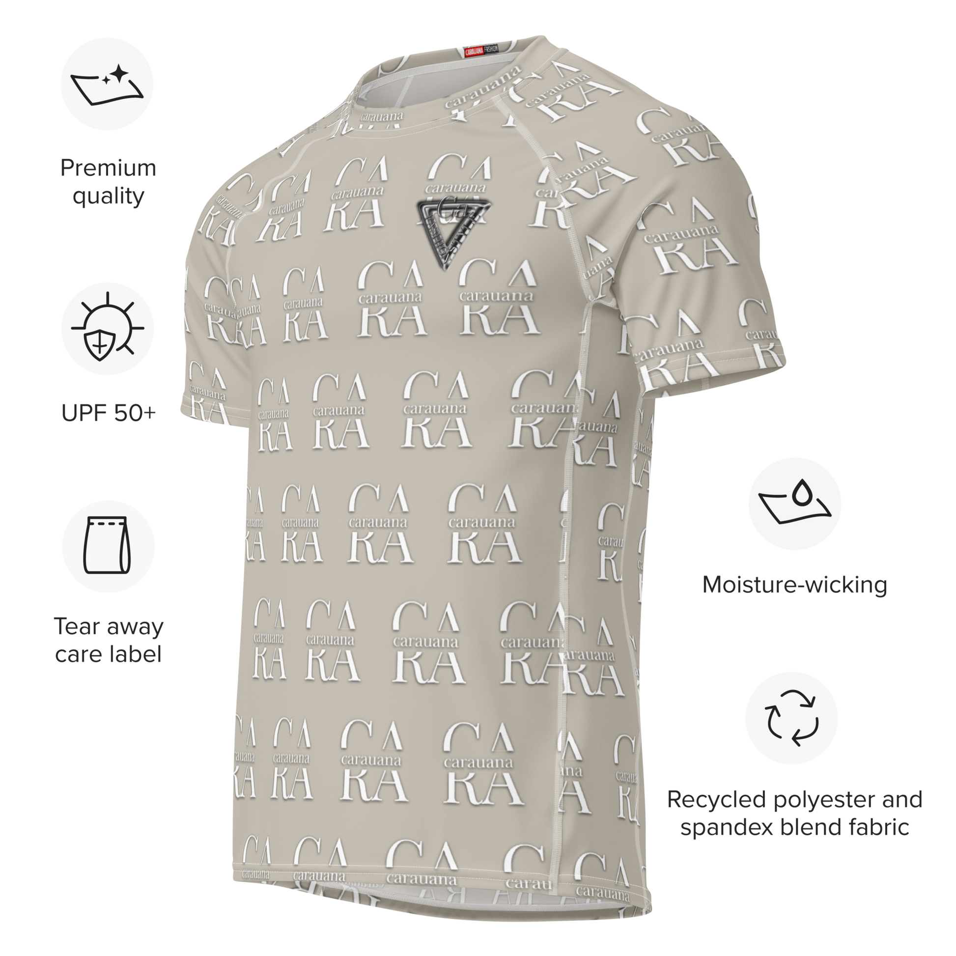 Original CaRaUaNa Rash Guard - Pale Silver Carauana Store