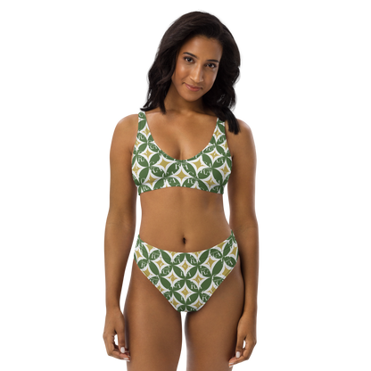 CaRaNaNa high-waisted bikini Green Pattern Carauana Store