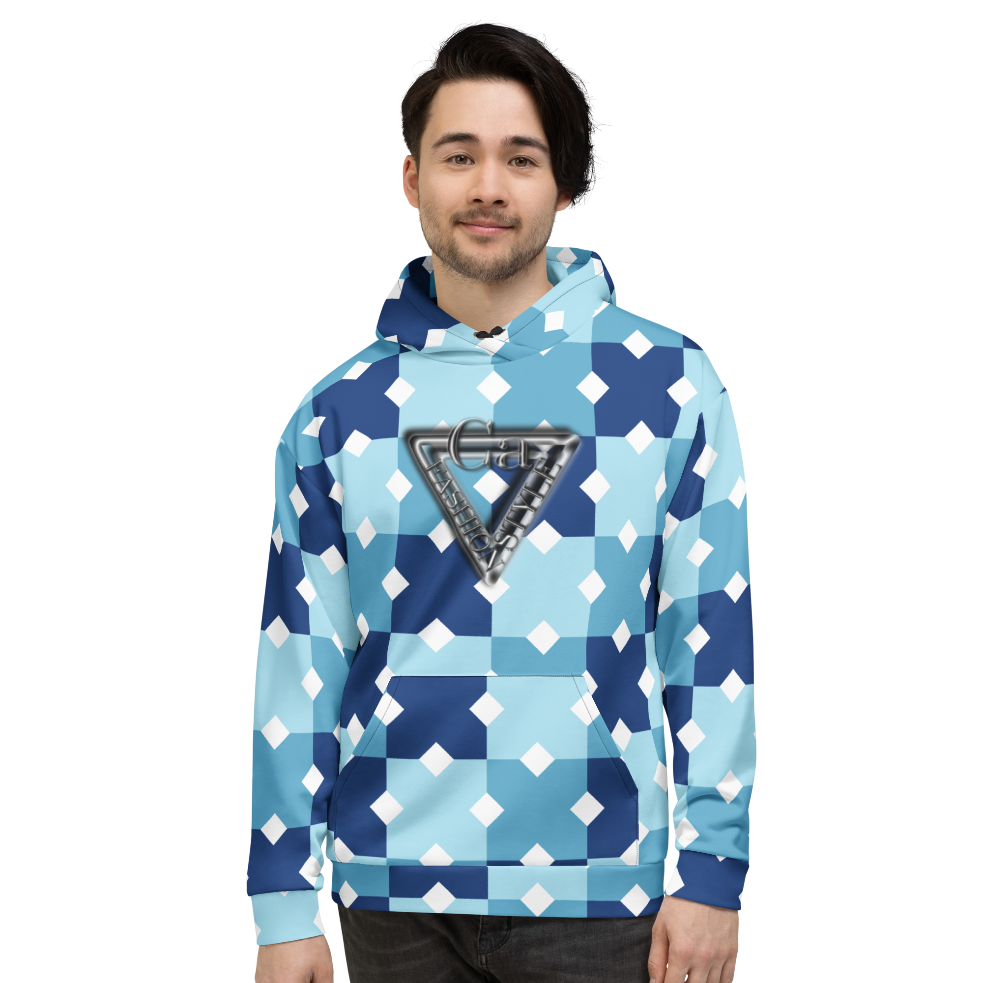 CaRaUaNa Unisex Hoodie Blue white Branded - CaRaUaNa Fashion