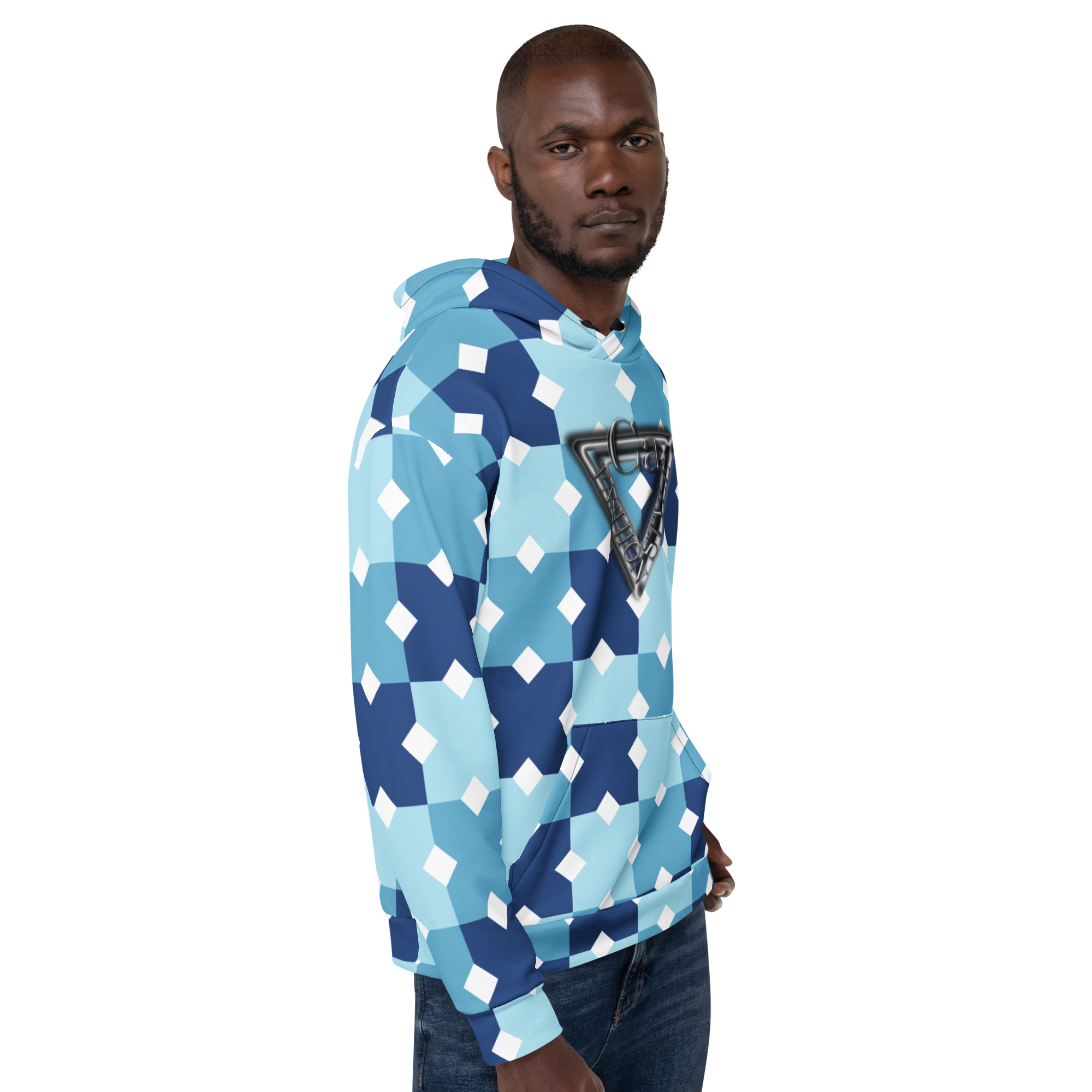 CaRaUaNa Unisex Hoodie Blue white Branded - CaRaUaNa Fashion