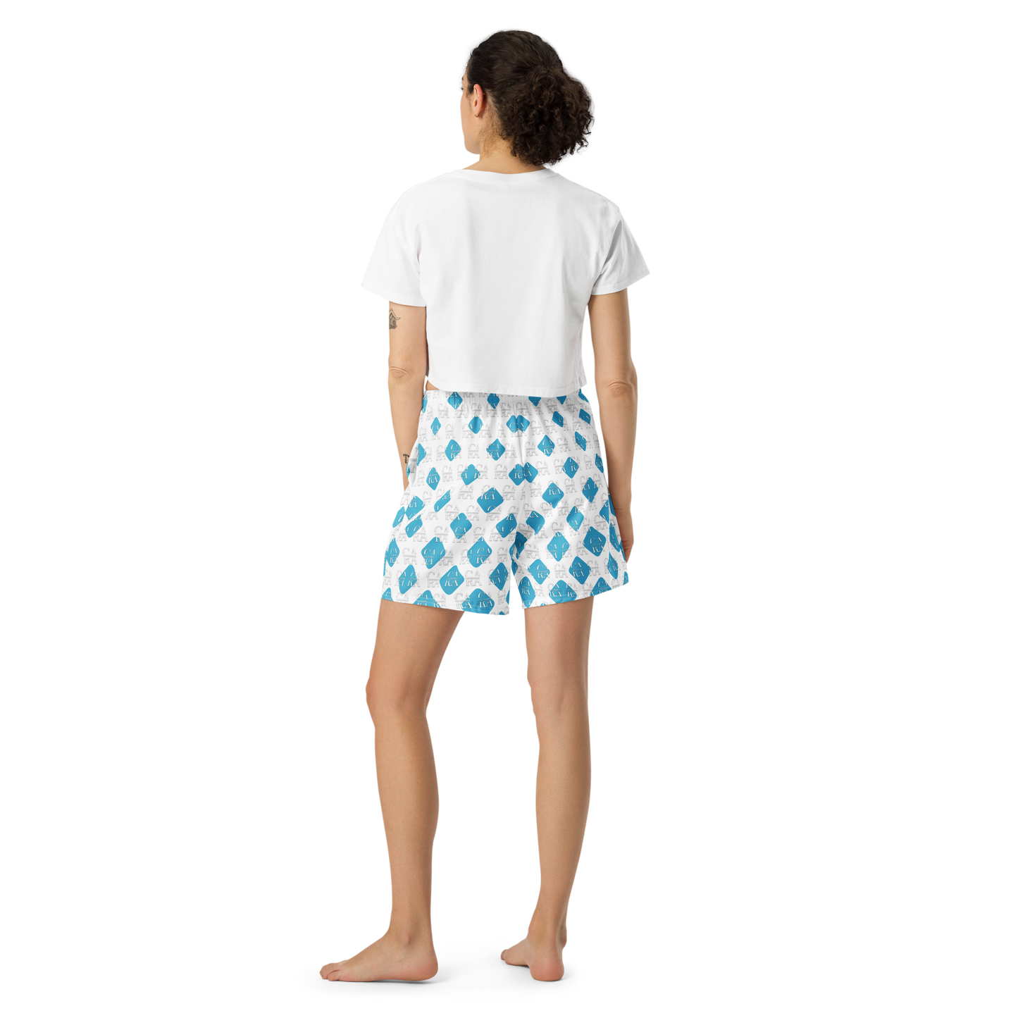 Unisex Athletic Long Shorts CaRaUaNa Cube Style