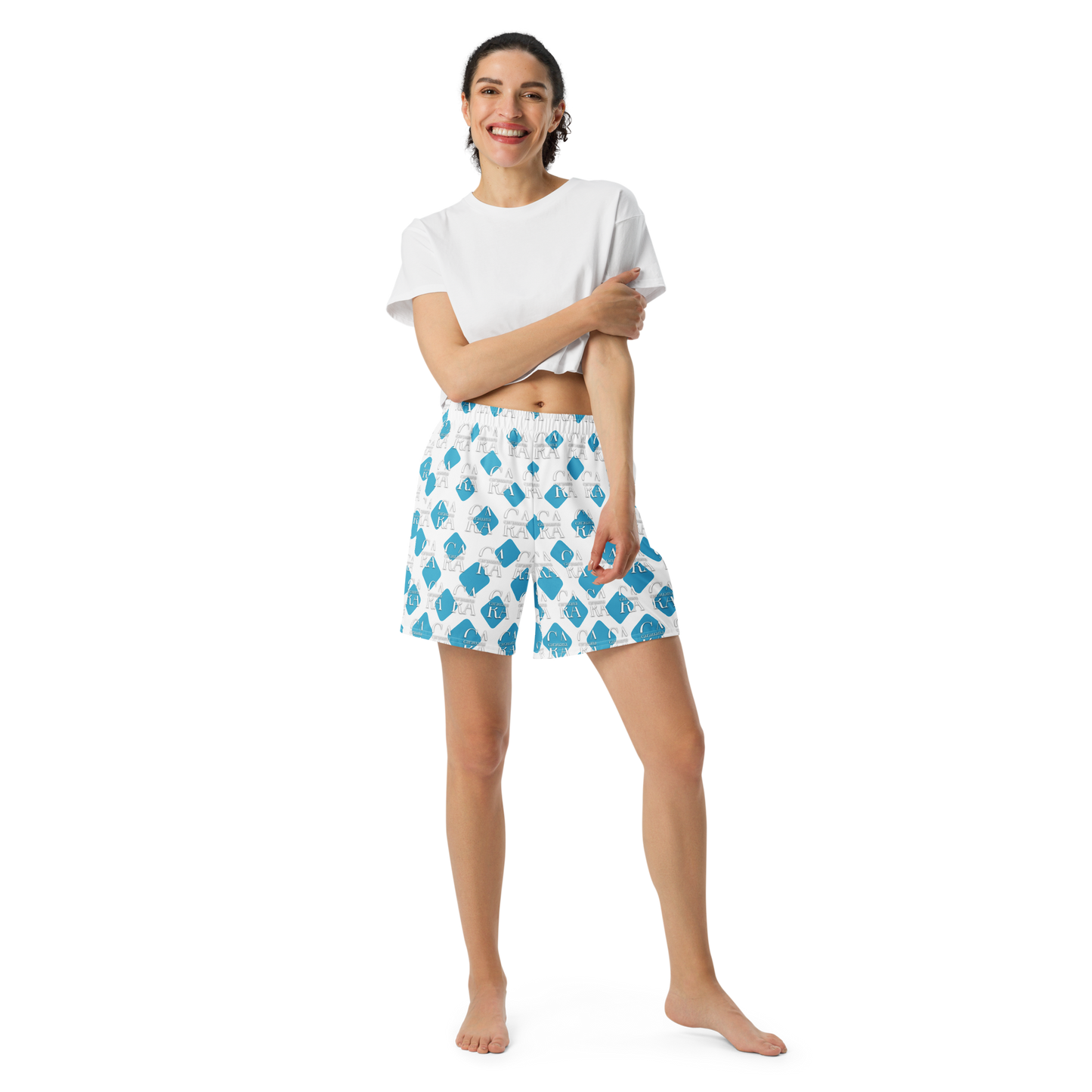 Unisex Athletic Long Shorts CaRaUaNa Cube Style