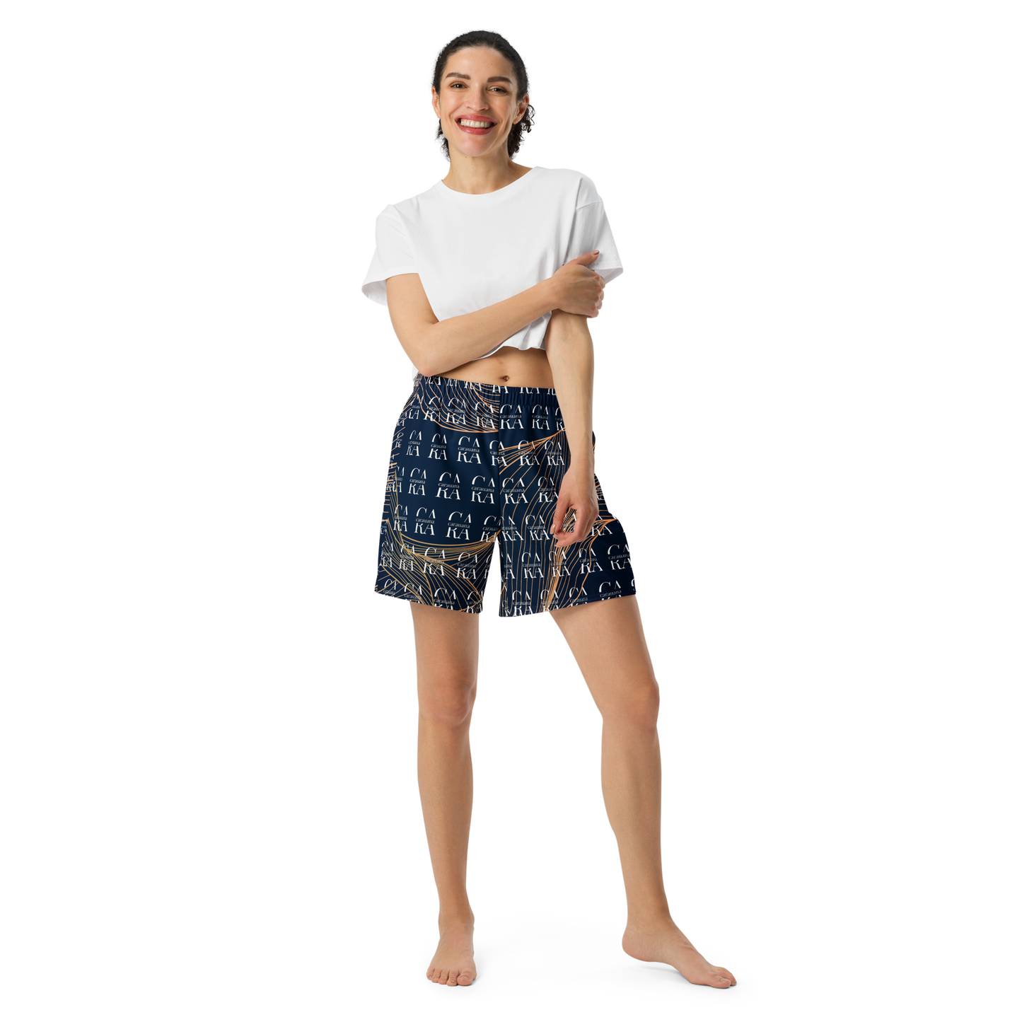 CaRaUaNa Athletic Shorts Unisex blue gold Carauana Store