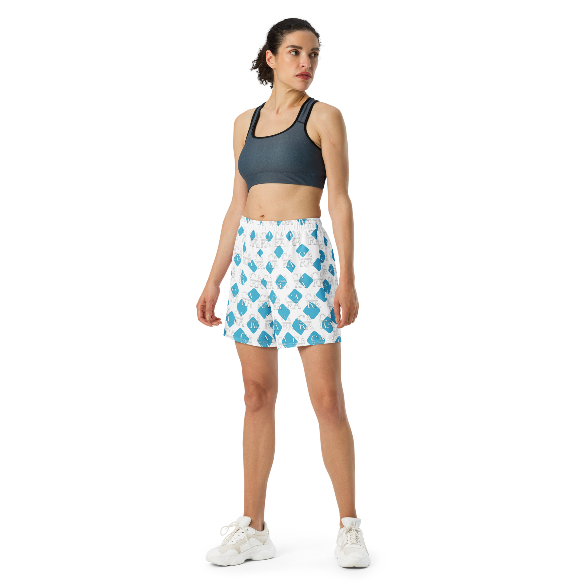 Unisex Athletic Long Shorts CaRaUaNa Cube Style