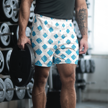 Unisex Athletic Long Shorts CaRaUaNa Cube Style