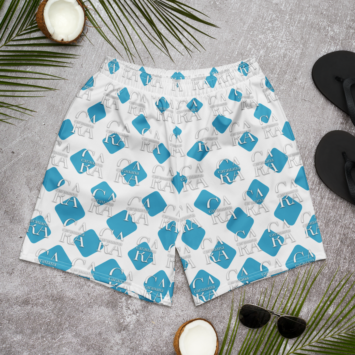 Unisex Athletic Long Shorts CaRaUaNa Cube Style