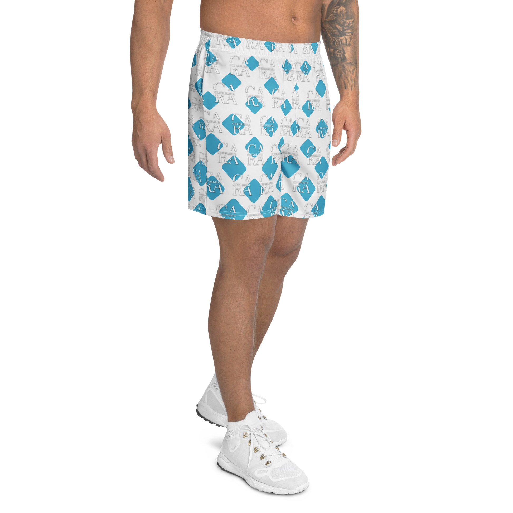 Unisex Athletic Long Shorts CaRaUaNa Cube Style