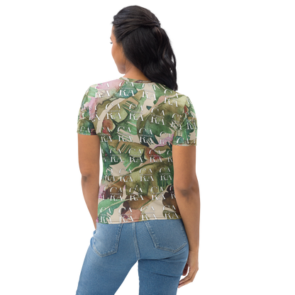 Women's T-shirt Green Beige branded Carauana Store