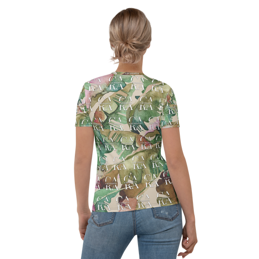 Women's T-shirt Green Beige branded Carauana Store