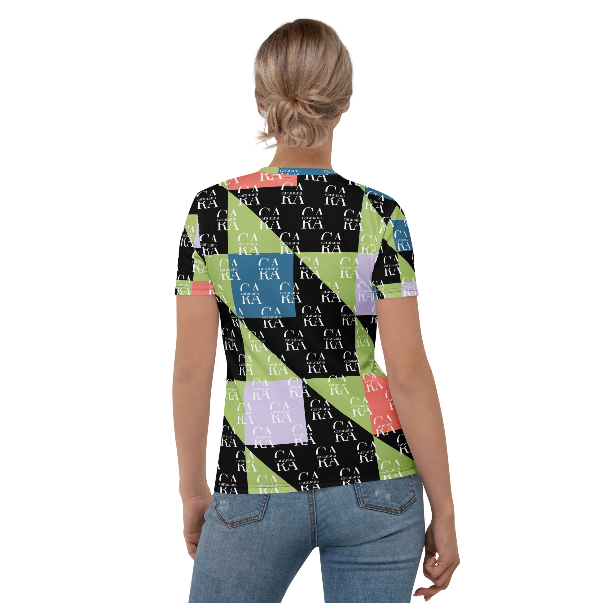 Women's T-shirt Green Black branded Carauana Store