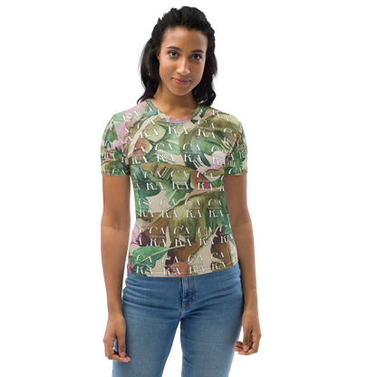 Women's T-shirt Green Beige branded Carauana Store