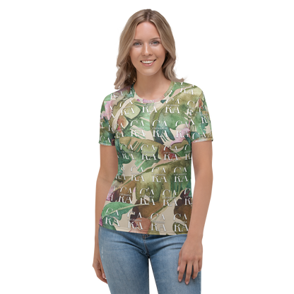 Women's T-shirt Green Beige branded Carauana Store